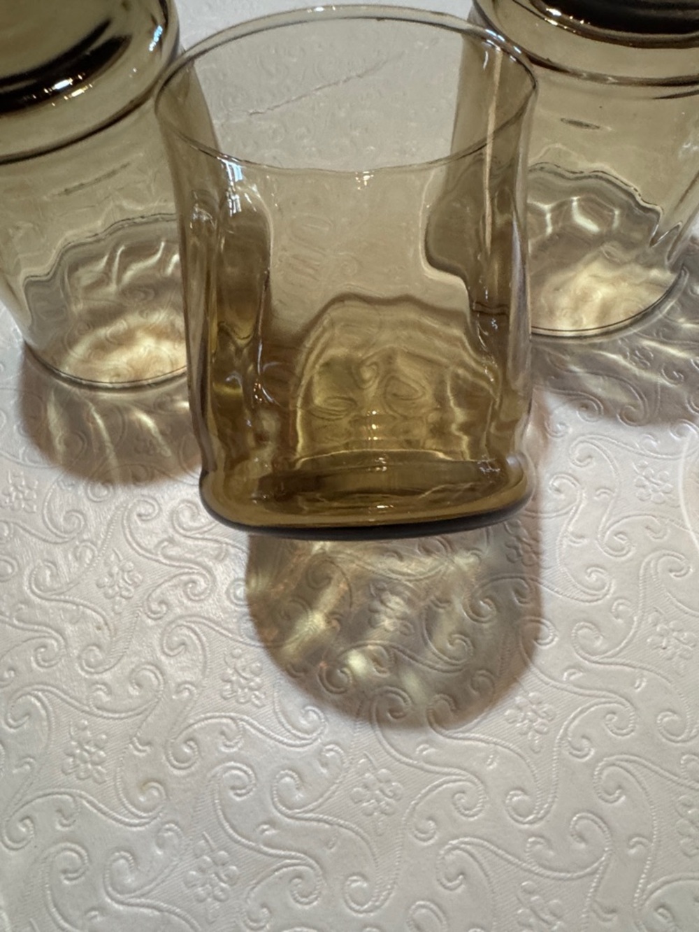 Brown Smoke Libby Swirl Lowball/rocks glasses
